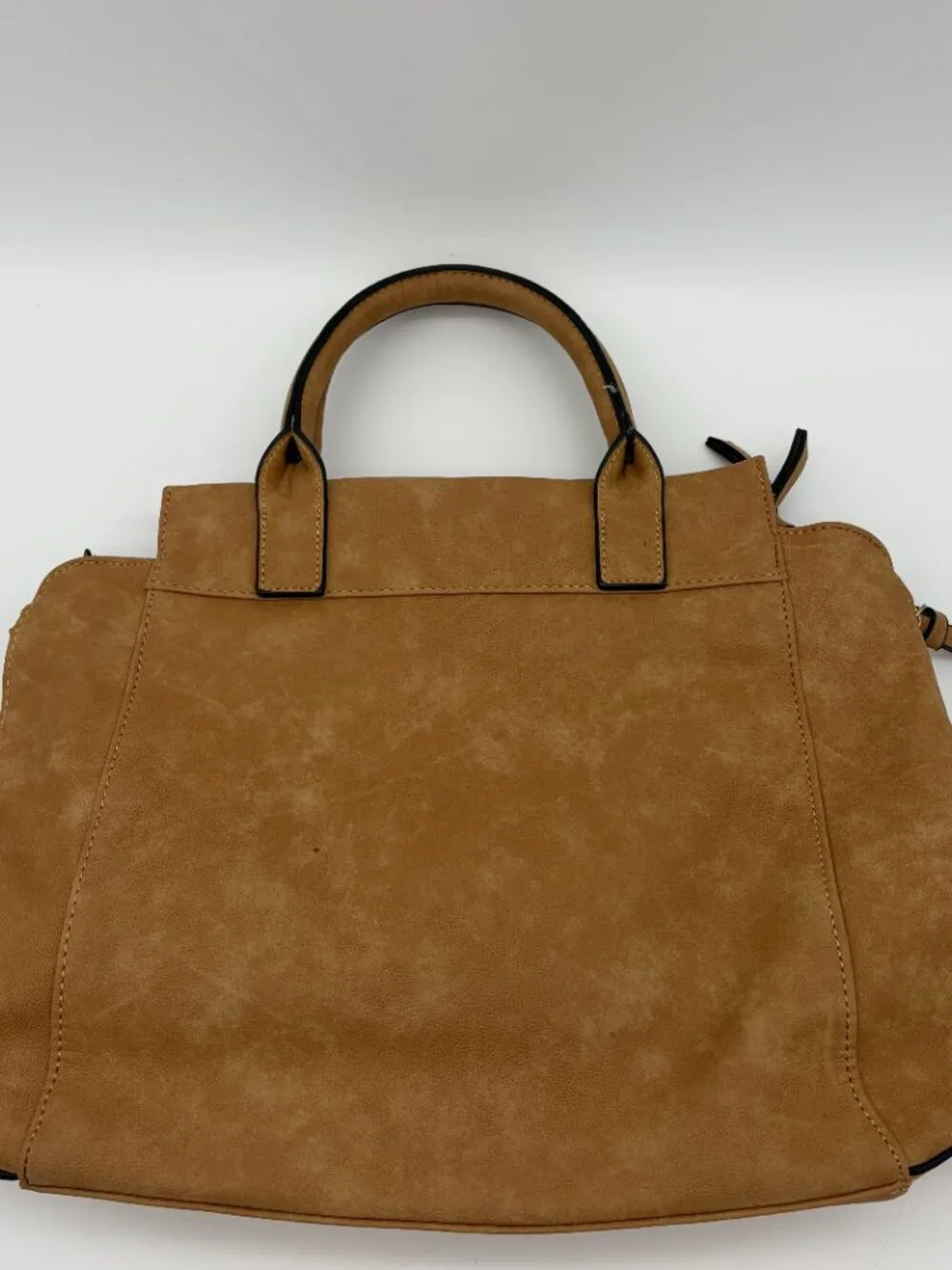 Violet Ray NY Multi-Zip Satchel Shoulder Bag - Light Brown.Elegant Everyday Tote